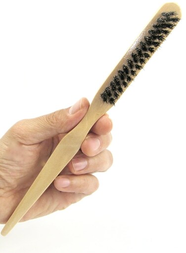 Professional Hairstyling Brush - Teasing Brush with Tail, Wood Handle, Boar Bristles for Shine, Volume and Smooth Updos