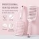 Detangler brush - curved vented hair brush for detangling hair types wavy, matted, curly hair. paddle brush for blow drying, cepillos para cabello (Set Pink, Combo)