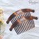 Parcelona French Arch Extra Large Tortoise Brown Shell 13 Teeth Interlocking Side Hair Comb Pair