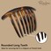 Parcelona French Twist Large Shell Brown 7 Teeth Large Celluloid Acetate Set of 3 Hair Side Combs