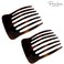 Parcelona French Fingers Seven Teeth Large 2 Pieces Celluloid Acetate Tortoise Shell Hair Side Hair Combs