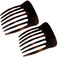 Parcelona French Fingers Seven Teeth Large 2 Pieces Celluloid Acetate Tortoise Shell Hair Side Hair Combs