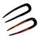 Parcelona French Paris Set of 2 Tortoise Shell Brown Black Celluloid Chignon Bun Hair Updo U Sticks Pins for Bun