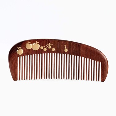 Wooden Hair Comb Anti-static Handmade Apple Lacquer 2-11