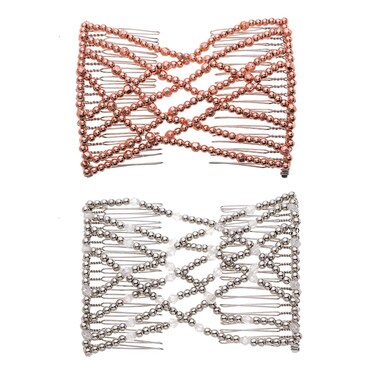 Ruihfas 2 Pcs Magic Beading Easy Stretching Hair Combs Double Clips Hair Styling Accessories for Women Girls Hair Beauty