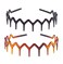 Set of 2 Plastic Sharks Tooth Hair Comb Headband Hair Hoop Headwear Hairband Hair Accessory for Womens Lady Girls (Black and Brown)