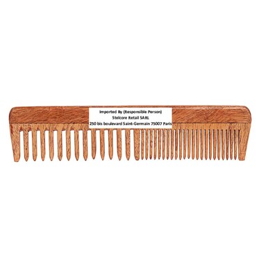 SVATV Handcrafted Neem wood Comb For Detangling Hair For Thick, Curly And Wavy Hair, Non-static And Eco-friendly With Wide Tooth For Grooming Hair Comb - N - 78