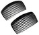 Parcelona French Glossy 23 Teeth Large 4 1/4" Celluloid Acetate Set of 2 No Slip Grip Side Hair Combs for Women, Made in France (Black)