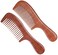 2 Pcs Sandalwood Hair Comb Set Wooden Wide and Fine Tooth Comb for Women Men, Anti-static Detangling Comb for Curly Fine Straight Wet Dry Hair
