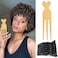 Wooden Parting Comb for African Women's Hair Braiding - Anti-Static Three-Prong Wide Tooth Comb with 6 Alligator Hair Clips