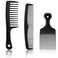 Patelai 3 Pieces Wide-Tooth Comb Detangling Shower Comb Set, Carbon Fiber Pick Barber Brush Tool for Beard, Long, Thick, Curly Afro Hair