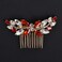 Rhinestone Hair Comb - Sparkly Hair Accessory for Bridal Women in Wedding Party(Red-Gold)