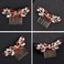 Rhinestone Hair Comb - Sparkly Hair Accessory for Bridal Women in Wedding Party(Red-Gold)