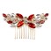 Rhinestone Hair Comb - Sparkly Hair Accessory for Bridal Women in Wedding Party(Red-Gold)