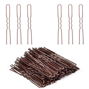 U Shaped Hair Pins, IKOCO 2.4inch Hair Pins for Women with Storage Box, Brown