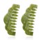 Geiserailie 2 Pieces Jade Combs Massage Stone Hair Gua Sha Scraping Scalp Comb Facial Massage Tool Multifunctional Handheld Head Tools Head Caring Therapy Mother's Day Gift(Plain Style)