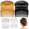 12Pcs French Hair Combs for Women Decorative Hair Comb Clips Plastic French Side Comb French Twist Combs for Girls Women Bridal Wedding Veil Comb(11/15/17/23 Teeth)