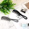 Wide Tooth Comb, 2 Pcs Large Tooth Combs Shark Teeth Hair Combs Curl Comb Durable Plastic Hair Combs Hairstyle Tool for Curly Wet Wavy Hair Wigs (Black, Grey)