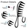 Wide Tooth Comb, 2 Pcs Large Tooth Combs Shark Teeth Hair Combs Curl Comb Durable Plastic Hair Combs Hairstyle Tool for Curly Wet Wavy Hair Wigs (Black, Grey)