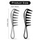 Wide Tooth Comb, 2 Pcs Large Tooth Combs Shark Teeth Hair Combs Curl Comb Durable Plastic Hair Combs Hairstyle Tool for Curly Wet Wavy Hair Wigs (Black, Grey)
