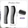 All-Purpose Hair Grooming Set - 2 Pack Double-Sided Barber Combs, 7.2 inch Plastic for Men &amp; Women - Wide &amp; Fine Tooth for Professional Hairstyling (Black)
