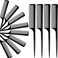 Boao 12 Pack Rat Tail Comb Styling Plastic Anti Static Heat Resistant Tail Comb for All Hair Types Fine Tooth for Men and Women(Black)