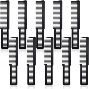 Patelai 10 Pieces Hair Cutting Comb Fine Tooth Styling Barber Styling Hair Clipper Cutting Comb for Home Salon Barber(Black)
