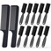 10 Pcs Barber Clipper Cleaning Brush and 2 Pcs Beard Comb, Barber Accessories, Beard Styling Detangling Combs, Blade Trimmer Cleaning Mini Brushes Bulk Set, Beard Hair Combs Tool Set(Black)
