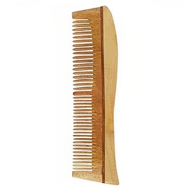 Neem wooden comb for women hair growth   Kacchi herb treated neem wood comb for men women   Dual 2 in 1 Fine &amp; Wide tooth Hair comb for Men &amp; Women