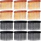 12 Pieces Tortoise Side Combs Plastic Teeth Hair Comb for Fine Hair Thin Hair Accessories, Black and Brown