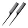 2 Pack Rat Tail Comb for Root Teasing, Black Fine Tooth Teasing Comb for Sectioning, Parting, Styling Hair