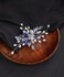 Denifery Bride Wedding Hair Combs Silver Crystal Sapphire Blue Hair Comb Beaded Headpieces Pearl Hair Accessories Jewelry for Women and Girls (Sapphire Blue)