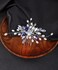 Denifery Bride Wedding Hair Combs Silver Crystal Sapphire Blue Hair Comb Beaded Headpieces Pearl Hair Accessories Jewelry for Women and Girls (Sapphire Blue)