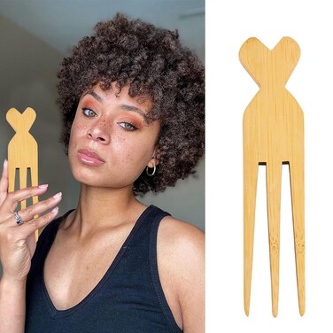 African Comb For Hair Wide Tooth Pick Comb Three Prong Afro Pick for Curly Hair