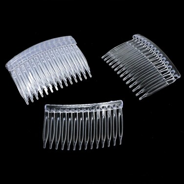 Honbay 50PCS 14 Teeth Plastic Hair Combs Hair Side Combs Hair Clip Combs Twist Combs Wedding Bridal Veil Combs Wig Combs Headpieces Accessories Combs Updo Bun Chignon Hair Styling Accessories