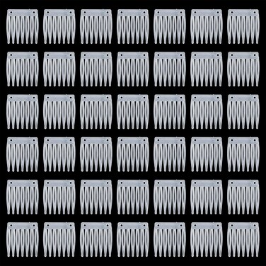 Honbay 60PCS 7 Teeth Plastic Hair Comb Hair Side Comb Hair Clip Comb Twist Comb Wedding Bridal Veil Combs Wig Combs Headpieces Accessories Combs Updo Bun Chignon Hair Styling Accessories (Clear White)