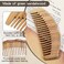 Wooden Comb, Natural Sandalwood Wide Tooth Combs Handmade Anti-Static Wood Comb Wood Massage Comb Prevents Static Styling Detangling Tool for Women Girls Straight Curly Thick Wavy Hair