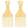2 Pack Bamboo Comb Set for Afro Hair Bamboo Hair Pick Natural Anti-Static Picks Wide-Tooth Afro Lift Combs Long Tooth Detangling Combs for Men and Women Thick Curly Hair Styling