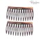 Parcelona French Compact Curved Fit Tortoise Shell Brown Small 2 &frac12;&rdquo; Celluloid 12 Teeth Set of 2 Side Hair Comb Women Hair Accessories Hair Clip for Girls