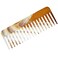 Parcelona French Wide Detangle Large 6 1/4" Celluloid No Static Salon Rounded Teeth Professional Volume Rake Hair Combs for Women and Girls, Made in France (Brown Ivory)