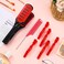 Honeydak Hair Straightening Brush, Boar Bristles, Double Side Style, with 5 Pieces Alligator Hair Clips, Pin Rat Tail Comb for Hair Styling (Red Comb)