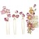 Pink Flower Hair Accessories Set 4pcs Bridal Floral Rhinestone Pearl Gold Leaf Vine Hair Combs Pins Pieces for Wedding Prom