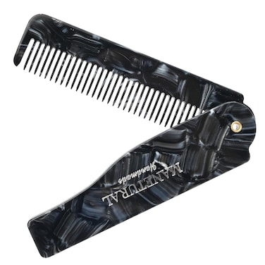 80L Fine Tooth Comb Pocket Comb - 6.4" Hair Comb for Women and Kids, Beard Care or Mustache，Grooming Comb for Men，Handmade Saw Cut Hand Polished. (2 PACK, Black Tokyo)