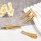50Pcs Pin Curl Clips, IKOCO Hairdressing Double Prong Hair Clips with 3Pcs Comb Set for Setting Curls, Hair Salon or Barber, Gold