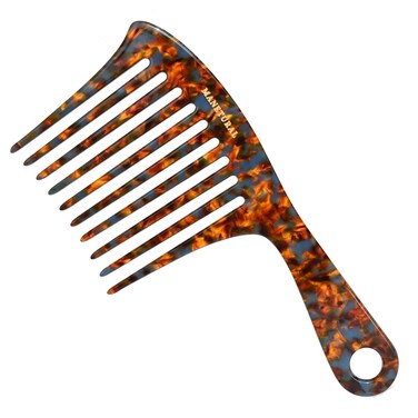 D1   Large wide tooth Handle comb for Curly Hair, 7.4 Inch Mustache and Beard Comb for Men   Elevates, Preserves Curl, Eliminates frizz   Acetate comb (Tortoise)