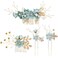 4Pcs Bridal Headpieces Hair Combs, Handmade Hair Comb Set Flower Pearl Hair Barrettes, Crystal Floral Leaf Hair Clip Hair Accessories for Women Girls Bride Bridesmaid