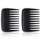 Hair Detangling Comb, 2 Pieces Mini Palm Combs Small Hair Styling Comb Anti Static Wide Tooth Comb Professional Streaker Comb Pocket Travel Combs for Men Women Thick Curly Wavy Wig Hair, Black