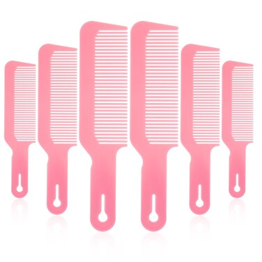 6Pcs Blending Combs for Barbers, Professional Haircutting Combs Pink Heat Resistant Comb Barber Comb Clipper Combs All Purpose Hair Stylist Combs 9 Inch for Clipper Cuts and Flattops, Salon &amp; Home