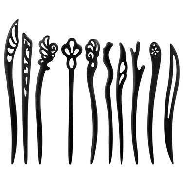 10 Pcs Wooden Hair Sticks, Chinese Traditional Hair Stick Japanese Hair Chopsticks, Wooden Chinese Chopstick Hair Pins for Women Long Hair Chignon Maker Handmade Hair Accessories(Style1)
