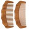 Wooden Comb for Women Hair Growth, Labor Comb 2 Pack, Wide Tooth for Women, Fine Tooth for Men Beard - Sandalwood